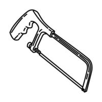 Hacksaw for Metal Icon Vector. Doodle Hand Drawn or Outline Icon Style vector