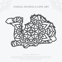 Animal Mandala. Vintage decorative elements. Oriental pattern, vector illustration.