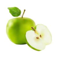 realistic green apple vector