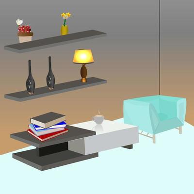 relaxing room illustration