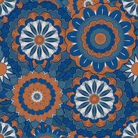 beautiful blue seamless pattern. mandala art seamless patter. creative pattern art. vector