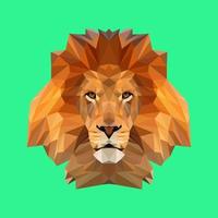 lion head polygonal vector