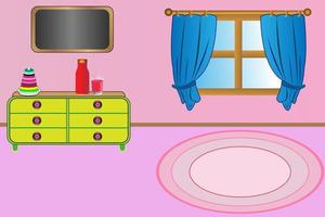 children's room illustration flat vector