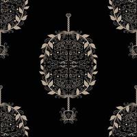 seamless pattern abstract floral design. traditional floral pattern. line drawing seamless pattern. vector