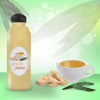 fresh ginger drink advertising vector