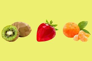 polygonal fruit design vector