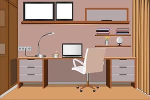 illustration of workspace with accessories vector design