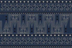 patrón sin costuras con motivos tradicionales de batik. patrón de adorno azul oscuro,