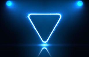 Geometric neon light effect background for futuristic techno concept vector