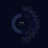 Abstract vector explosion lines equalizer circular shape isolated technology background. Big data algorithms visualization. Vector illustration in concept of technology , quantum science .