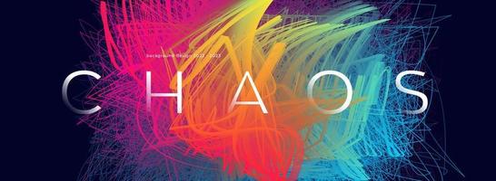 Conceptual colorful 3d chaos background. Abstract creative scribble line wave. Modern vector scratch illustration.