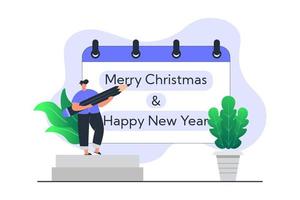 ilustración de concepto de navidad y año nuevo vector