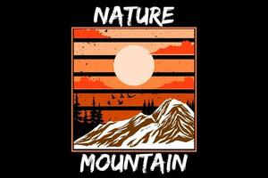 nature mountain retro vintage design vector