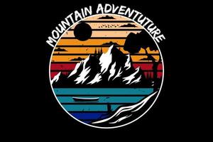 mountain adventure retro vintage design vector