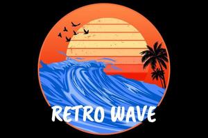 retro wave retro vintage design vector
