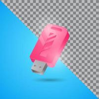 Flash disk 3d icon with alpha background vector