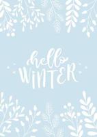 Hello winter flyer card vector