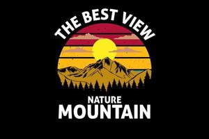 la mejor vista naturaleza montaña diseño vintage retro vector
