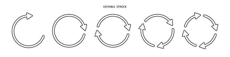 Set of circle arrow icons. Recycling icon. Circular arrows vector