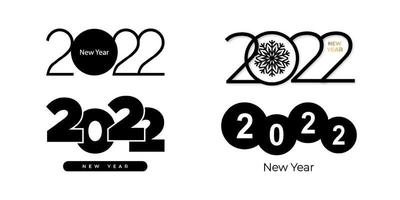 2022 new year logo text design set. 2022 number calendar vector