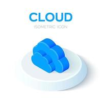 Cloud icon. Isometric Cloud. Created For Mobile, Web, Decor, Print Products, Application. Perfect for web design, banner and presentation. Vector Illustration.
