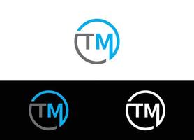 Plantilla de imagen vectorial de diseño de logotipo o icono de letra inicial tm vector