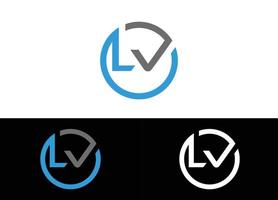 Plantilla de imagen de vector de diseño de logotipo o icono de letra inicial lv