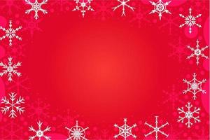 Minimal abstract red Christmas background with geometric snowflakes vector