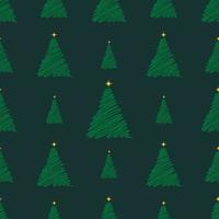 Christmas seamless pattern with small hand drawn fir tree. Vector illustration for wrapping paper, scrapbook etc