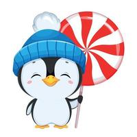 Cute penguin cartoon character. Funny penguin vector