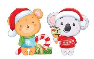 Cartoon characters, funny koala, cute teddy bear vector