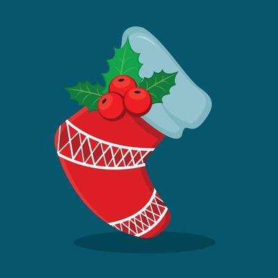 Christmas sock. Merry Christmas and Happy New Year