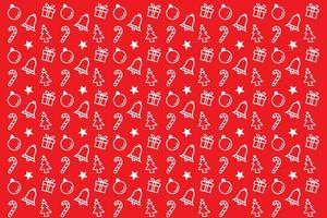 Christmas decorative objects pattern on red background design vector