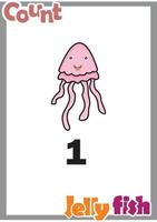 number the jellyfish number 1 vector