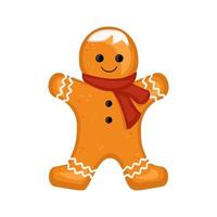 Gingerbread man cookies, decoration for the new year and Christmas and other holidays. Vector flat illustration