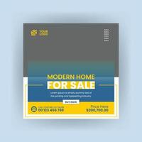 Real estate social media post house property Instagram post, or square web banner design vector