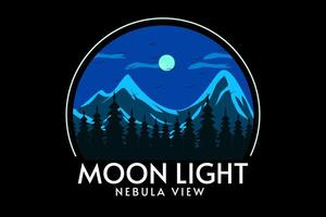 moon light silhouette t shirt design vector