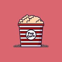Popcorn cartoon style illustration vector