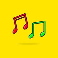 Musical notes cartoon style icon illustration vector