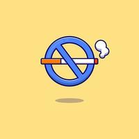 No smoking cartoon style icon illustration vector