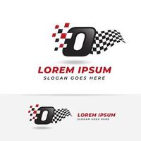 Number zero 0 racing icon symbol design. racing number logo designs vector