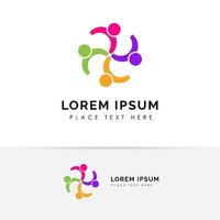 Teamwork and community logo design vector. Adoption and social network logo design template vector