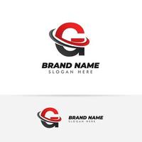 letter G logo symbol with swoosh designs vector