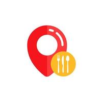 Pin de diseño de vector de icono de ubicación de restaurante. pin mapa signo símbolo diseños