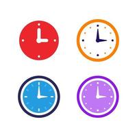 Clock icon vector. Flat design element watch isolated on white background vector