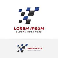 modern checkered flag logo template. Race flag vector icon symbol design