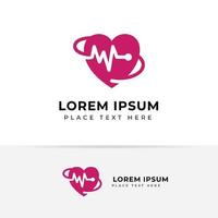 Heart beats with pulse line vector illustration. Heartbeat vector icon symbol.