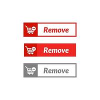 diseño simple del botón Eliminar elemento. diseño de material de icono de tienda online vector