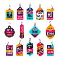 hanging tags vector collection. price tags design. label and sale tags design for shopping promotions