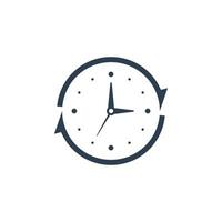 Icono de soporte de servicio 24 horas. diseño de vector de icono de reloj